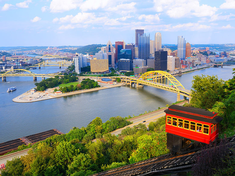 A view of the golden triangle and the Duquesne Incline.